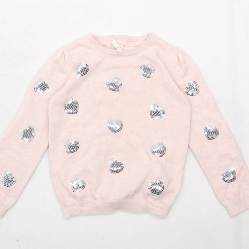 Young Dimension Girls Spotted Pink Jumper Age 7-8 Years