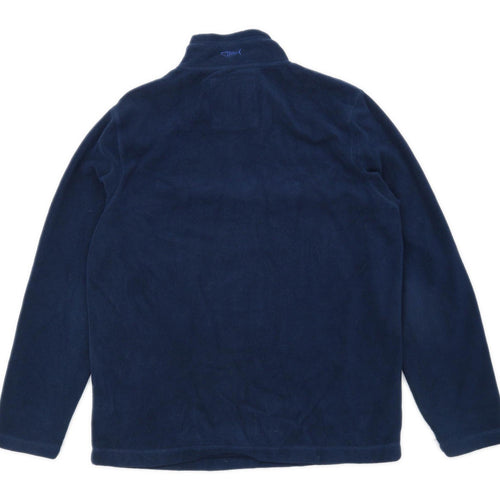 Weird Fish Mens Size M Blue Quarter Zip Fleece Jacket