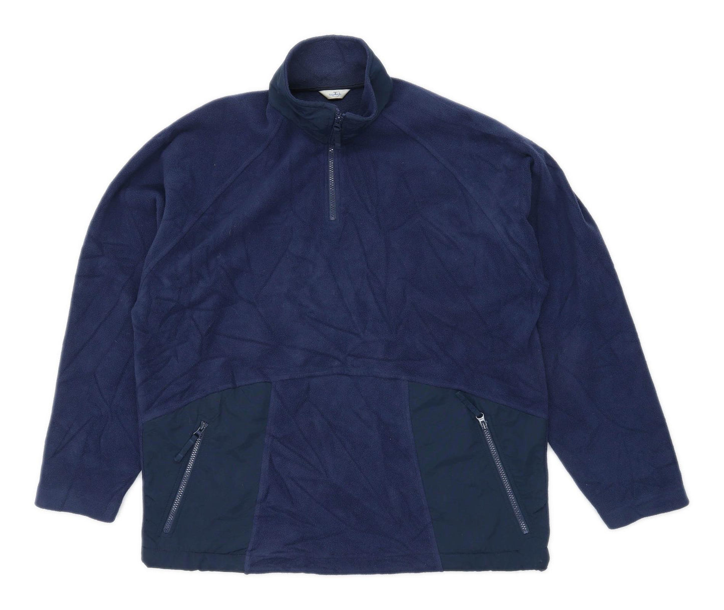 TU Mens Size M Blue Quarter Zip Fleece Jacket