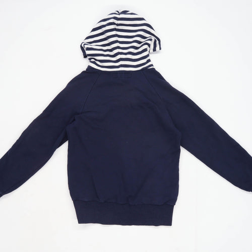 Voi Womens Size 10 Striped Cotton Blue Hoodie (Regular)