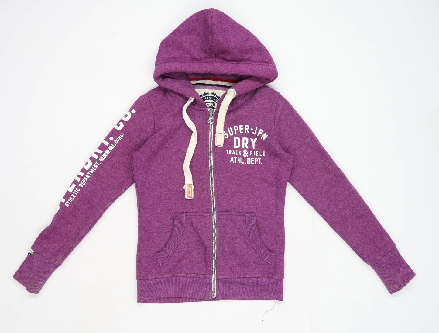 Superdry Womens Size XS Graphic Cotton Blend Purple Hoodie (Regular)