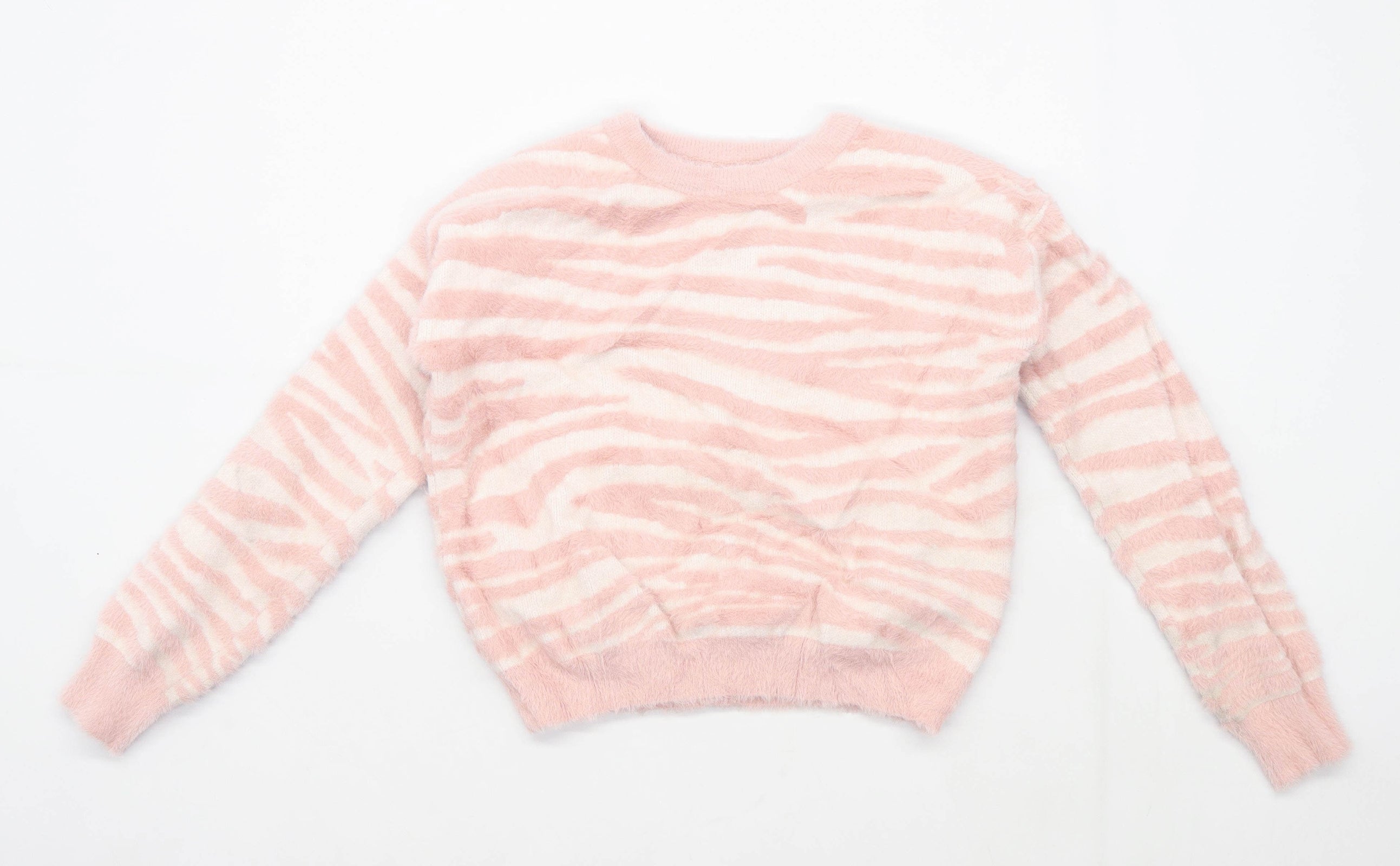 Primark Girls Animal Print Pink Jumper Age 10 11 Years Preworn Ltd