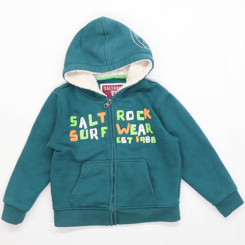 Saltrock Boys Graphic Green Salt Rock Surf Wear Hoodie Age 4-5 Years