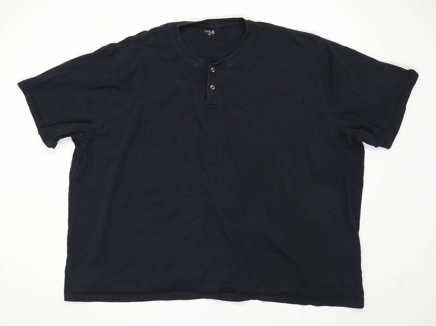 W&B Mens Size 5XL Cotton Black T-Shirt
