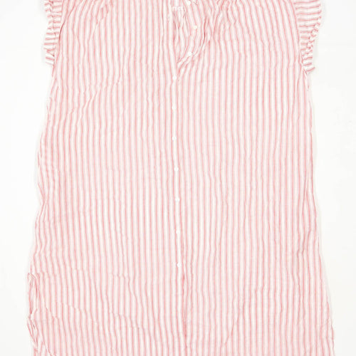 Zara Womens Size M Striped Cotton Multi-Coloured Shirt Dress (Regular)