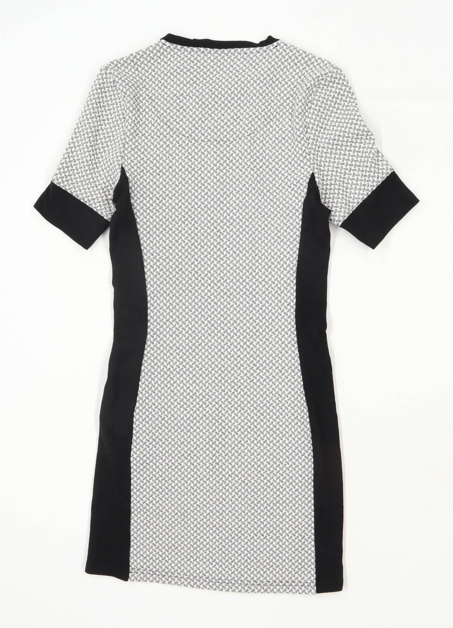 Topshop Womens Size 12 Textured Grey Midi Dress (Regular)