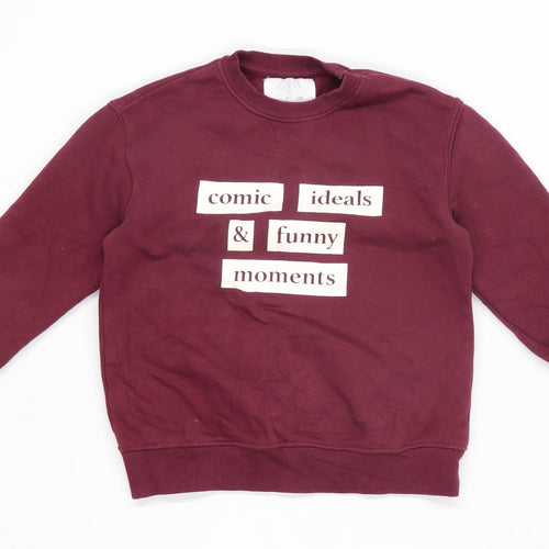 Zara Boys Graphic Burgundy Sweatshirt Age 7 Years