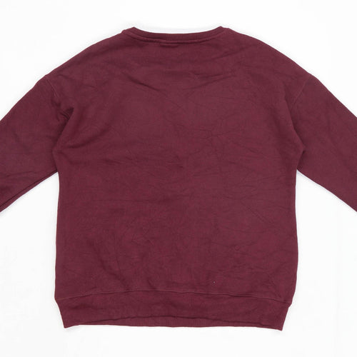 Zara Girls Graphic Burgundy Glittery Sweatshirt Age 13-14 Years