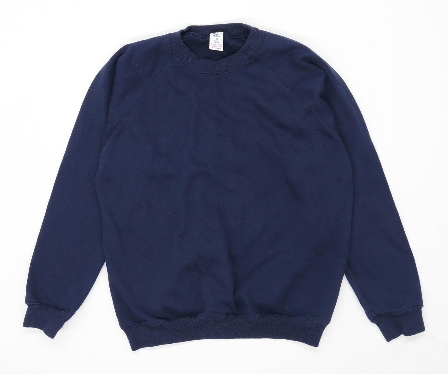 Trutex Mens Size M Cotton Blend Blue Sweatshirt