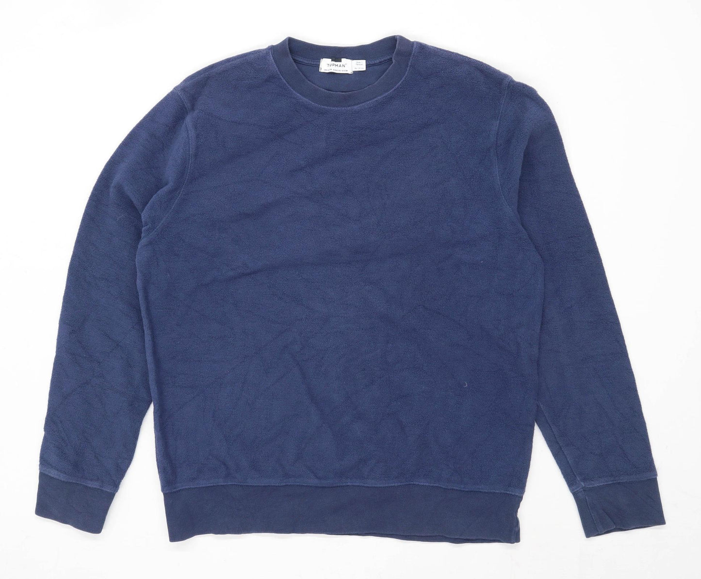 Topman Mens Size M Cotton Blend Blue Sweatshirt