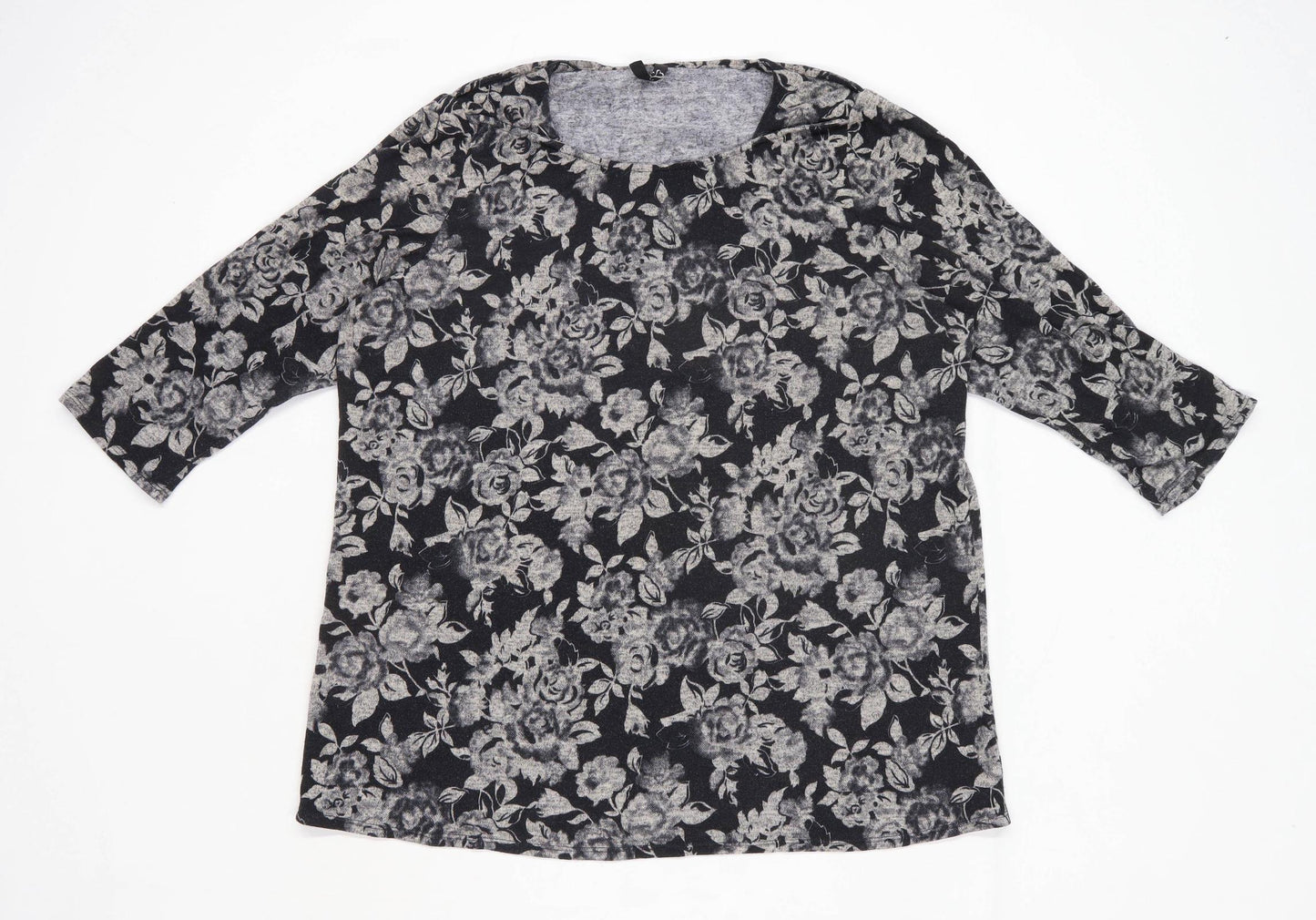 Yours Womens Size 20 Floral Black Top (Regular)