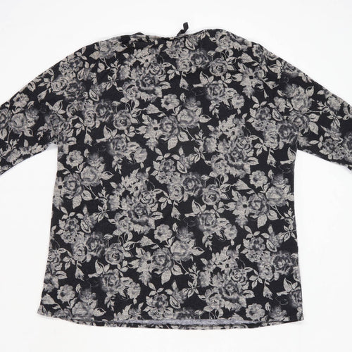 Yours Womens Size 20 Floral Black Top (Regular)