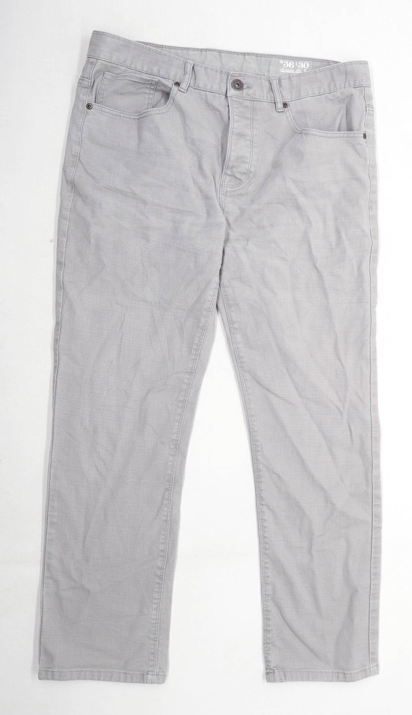 TU Mens Grey Denim Jeans Size W36/L30