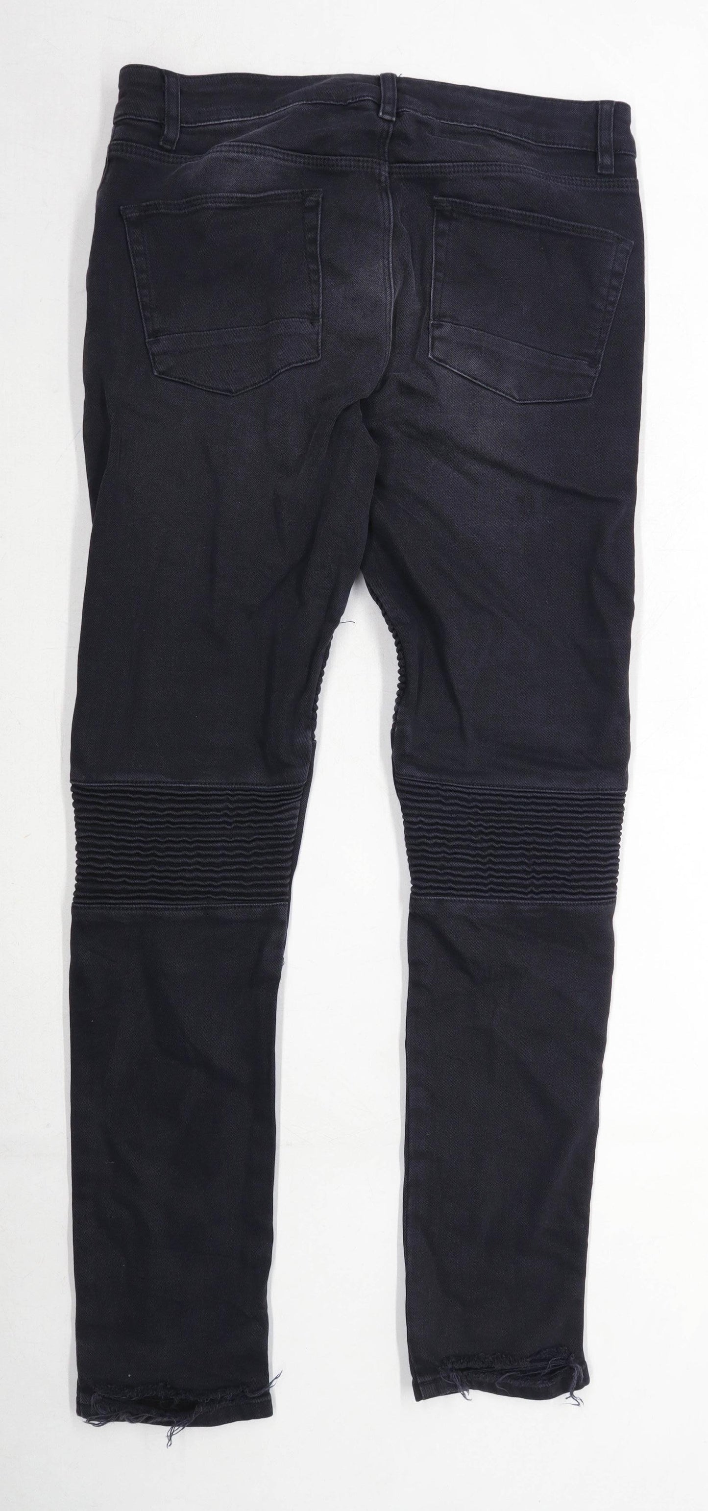 Asos Mens Black Ripped Denim Jeans Size W32/L30