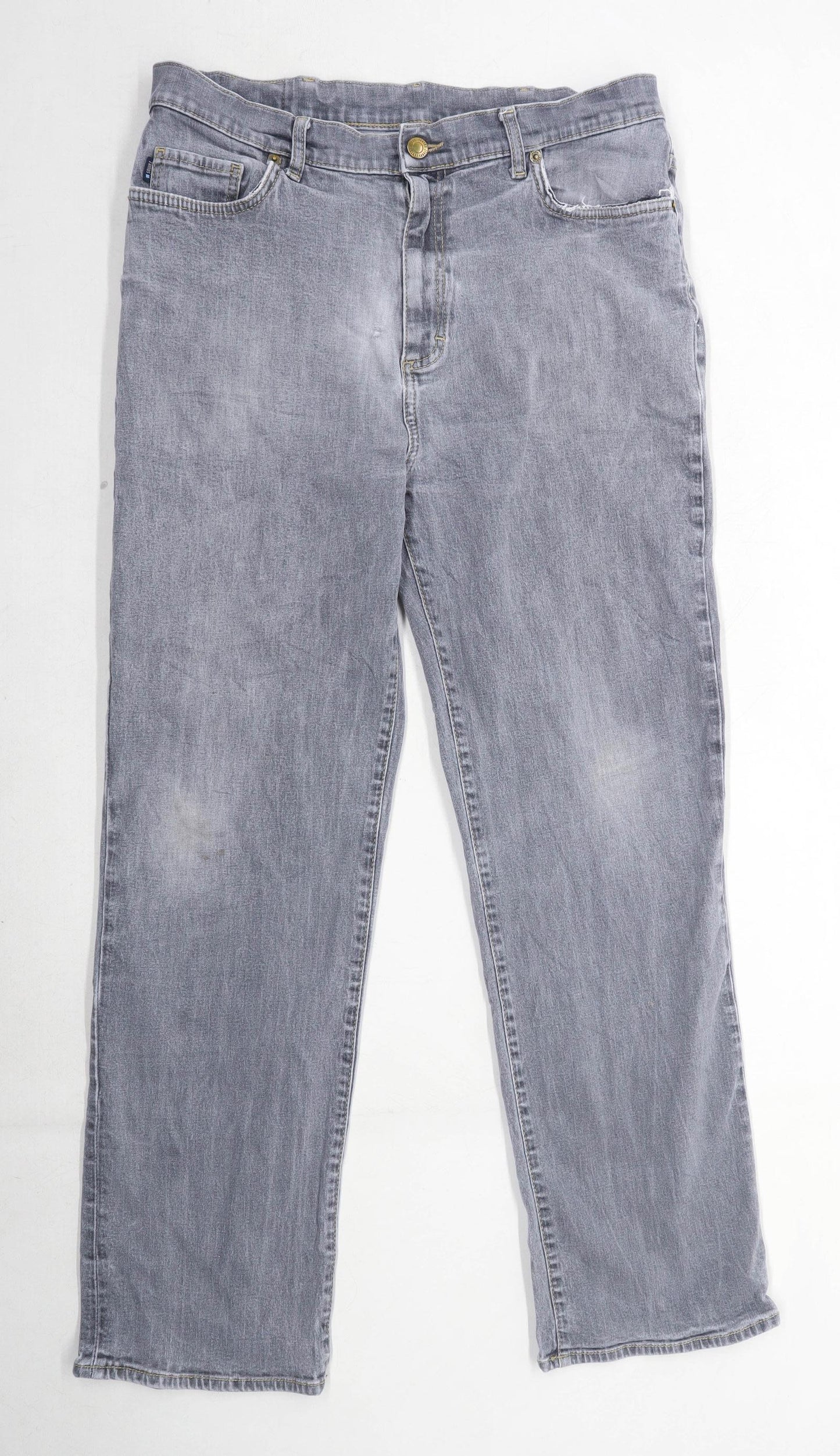 Zantos Mens Grey Denim Jeans Size W32/L29