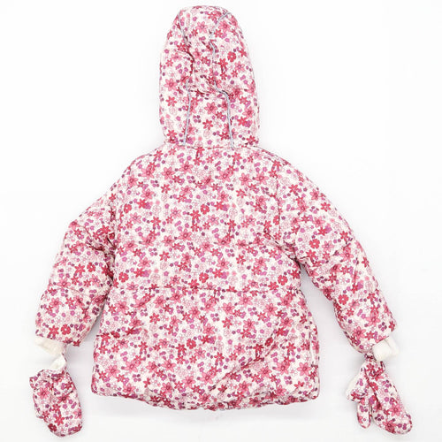 Nutmeg Girls Floral Pink Coat Age 2-3 Years