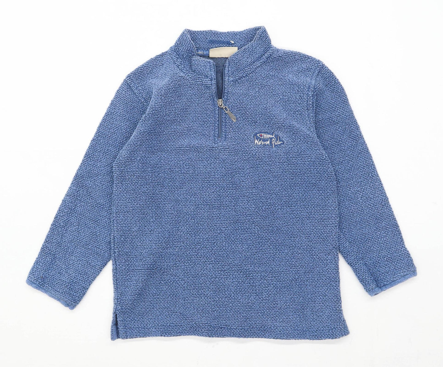 Weird Fish Baby Boys Textured Blue Sweatshirt Size M