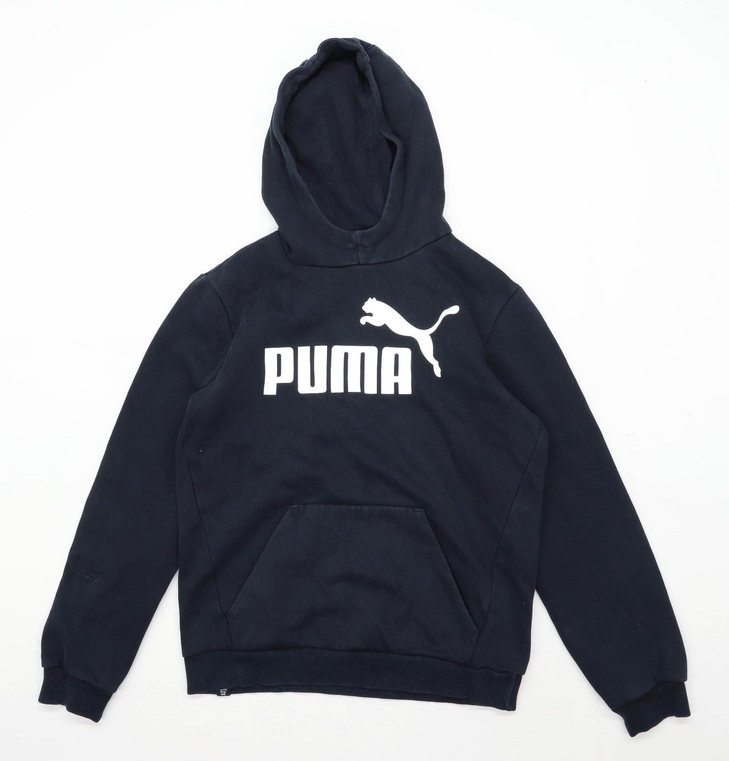 Puma Boys Graphic Black Logo Hoodie Age 13-14 Years