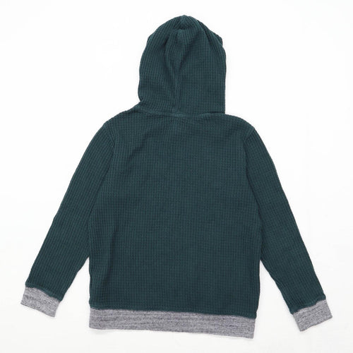 Old Navy Boys Textured Green Hoodie Age 10-12 Years