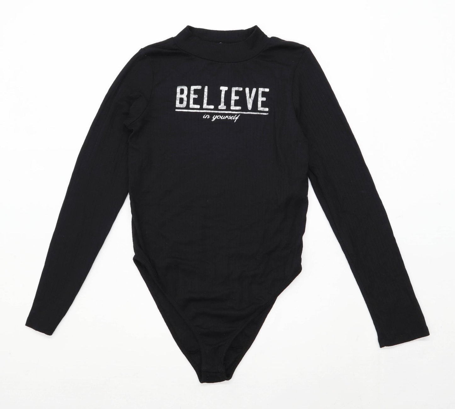 Young Dimension Girls Graphic Black Believe In Yourself Bodysuit Age 12-13 Years