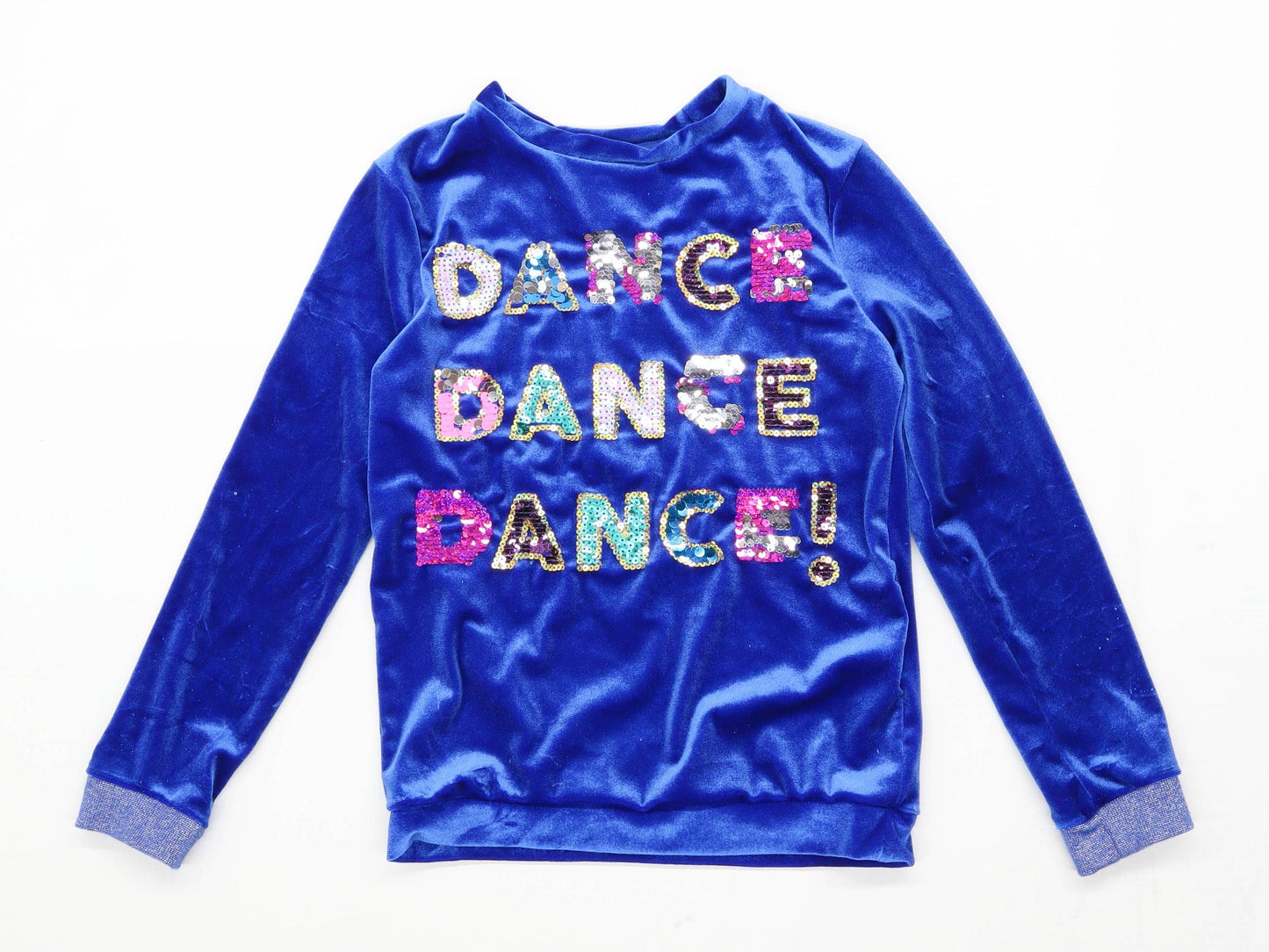 M&Co Girls Graphic Blue Dance Sweatshirt Age 8-9 Years