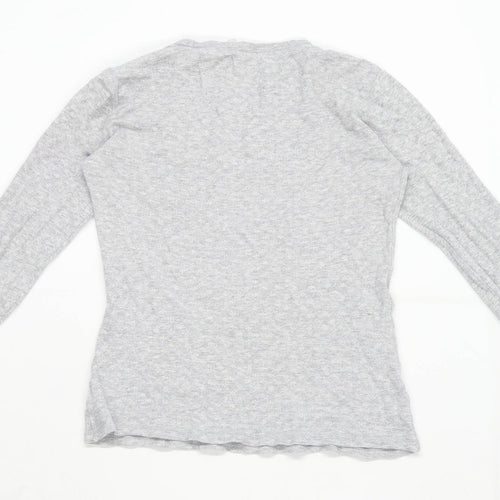Gap Womens Size S Spotted Cotton Grey Long Sleeve T-Shirt (Regular)