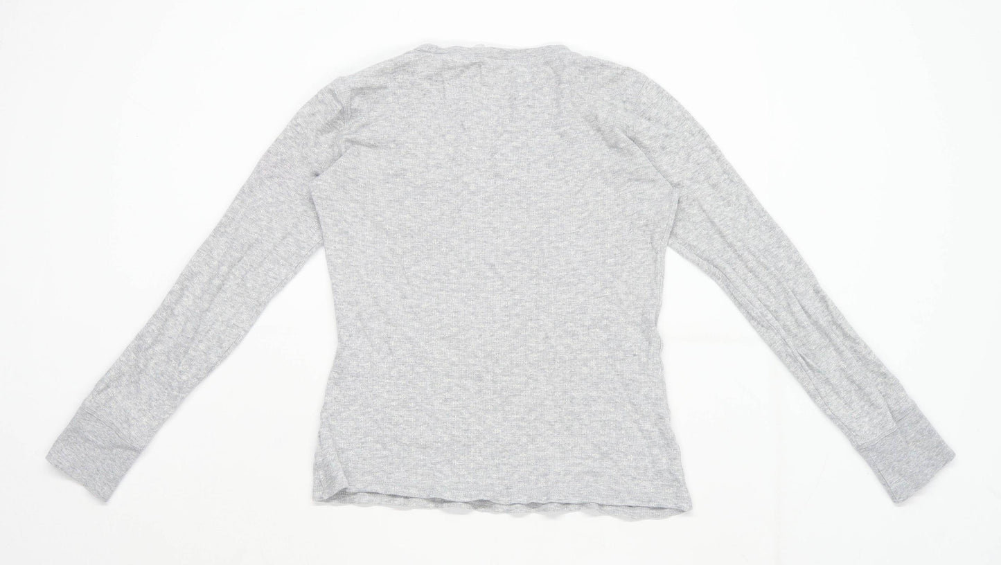 Gap Womens Size S Spotted Cotton Grey Long Sleeve T-Shirt (Regular)