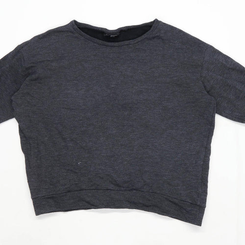Topshop Womens Size 8 Cotton Blend Grey Sweatshirt (Regular)