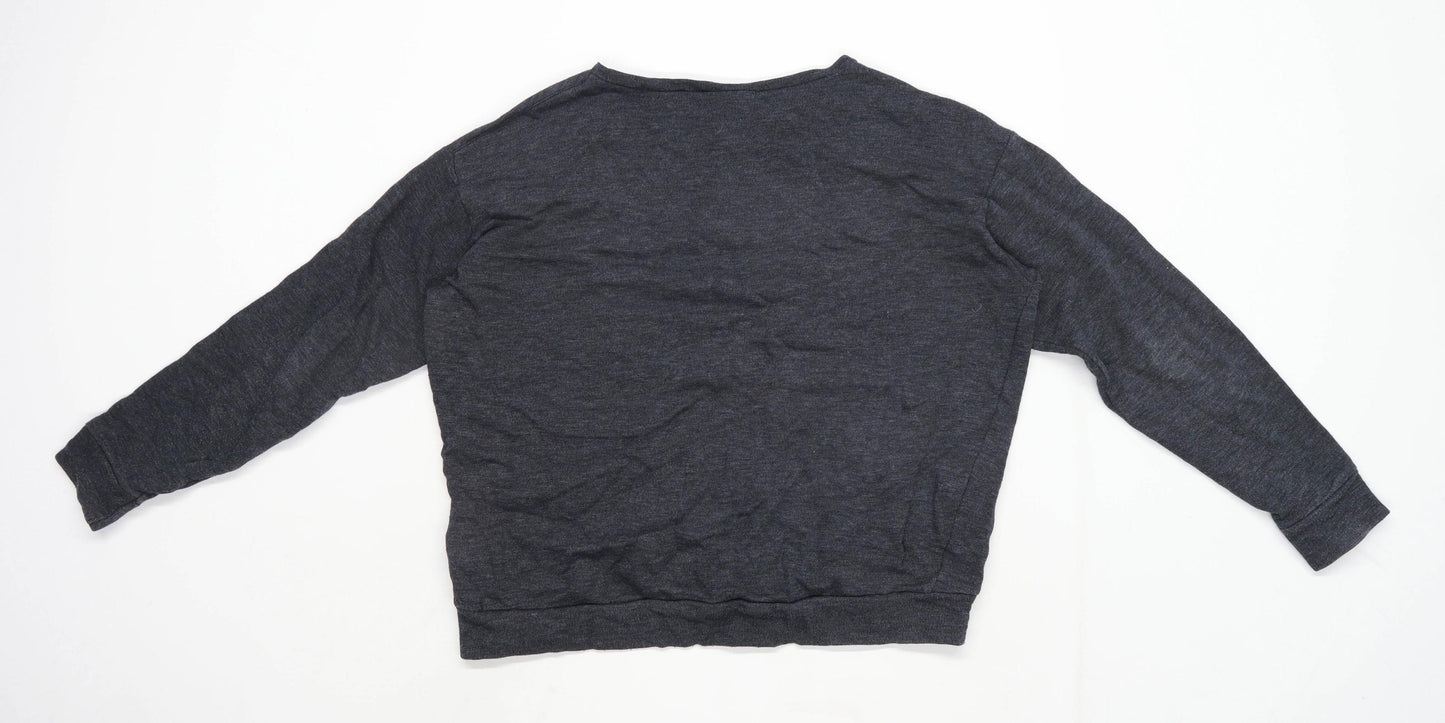 Topshop Womens Size 8 Cotton Blend Grey Sweatshirt (Regular)