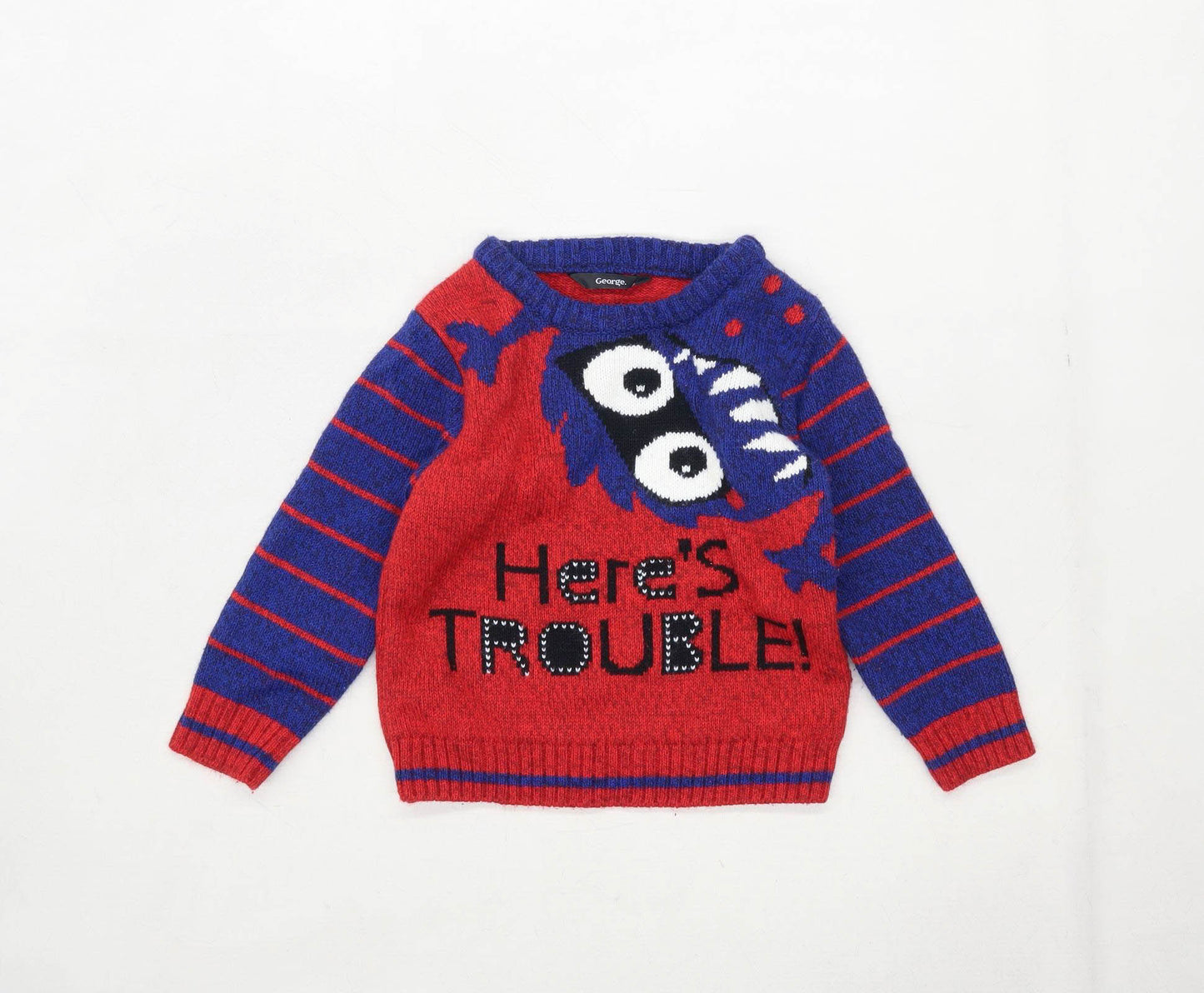 George Boys Graphic Blue Monster Jumper Age 2-3 Years