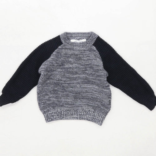 Quality Outfitters Boys Textured Grey Jumper Age 3 Years
