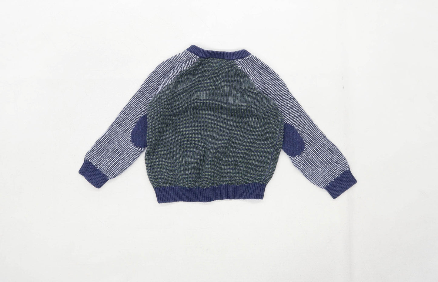 The Little White Company Boys Textured Green Jumper Age 2-3 Years