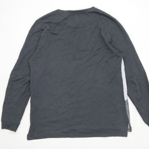 Serge Denimes Mens Size XL Cotton Blend Patchwork Grey Long Sleeve T-Shirt