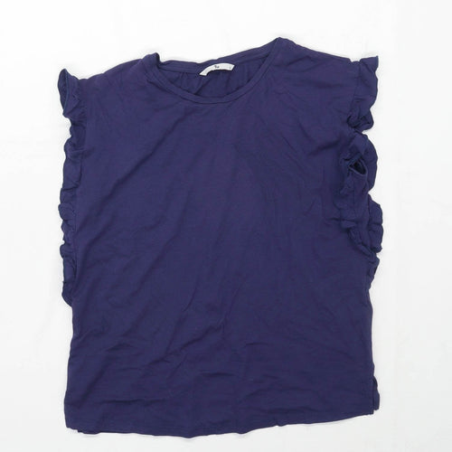 TU Womens Size 12 Cotton Blend Blue Top (Regular)