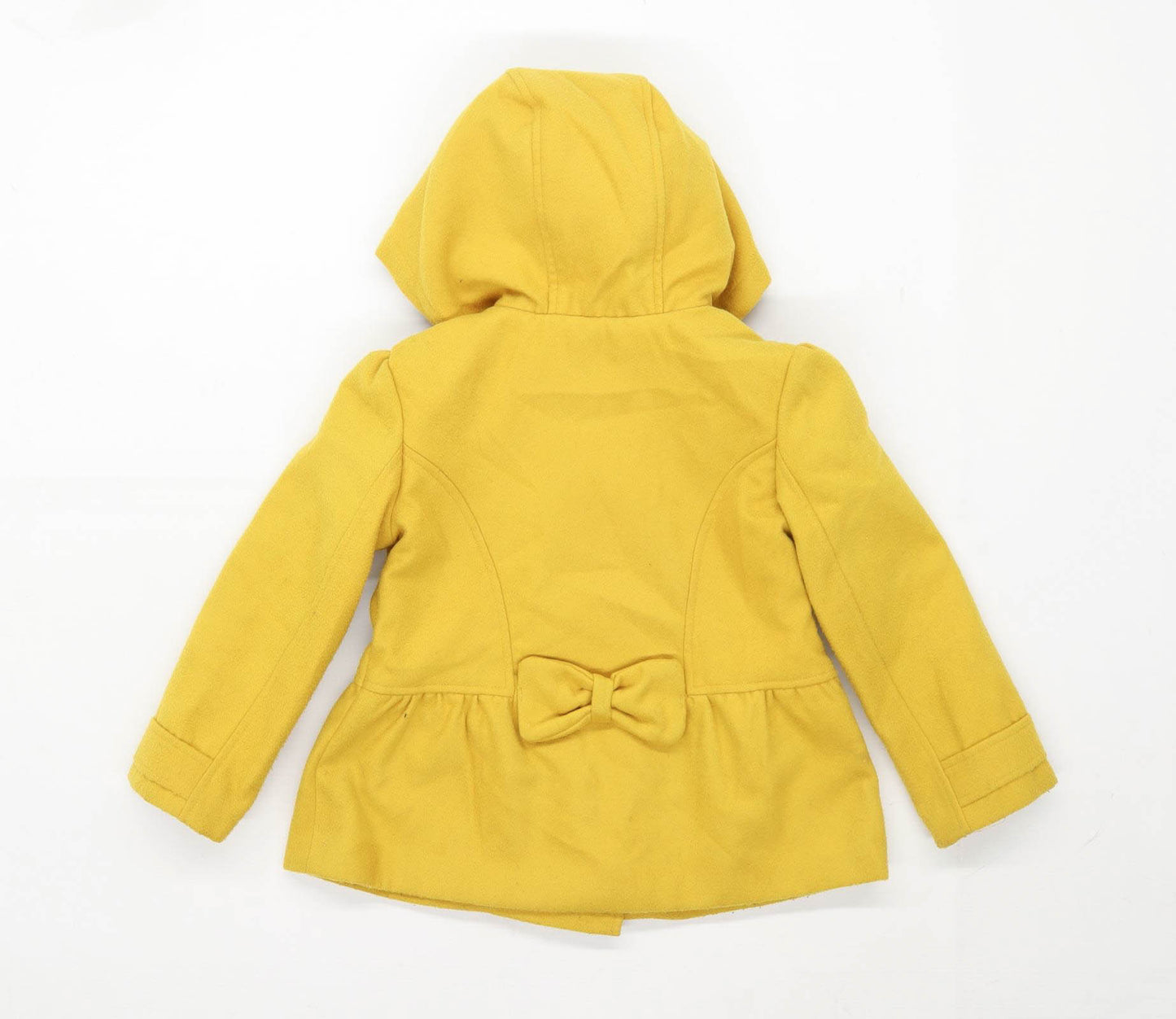 Marks & Spencer Girls Yellow Hooded Coat Age 3-4 Years