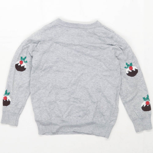 Marks & Spencer Boys Graphic Grey Christmas Jumper Age 6-7 Years