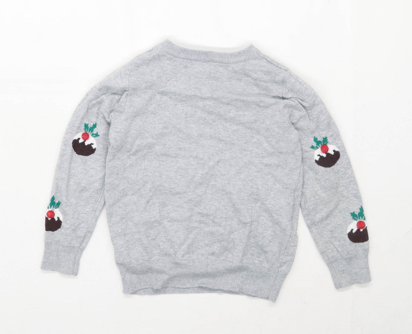 Marks & Spencer Boys Graphic Grey Christmas Jumper Age 6-7 Years