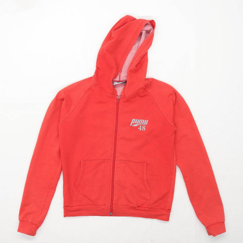 Puma Boys Graphic Red Zip Up Hoodie Age 12 Years