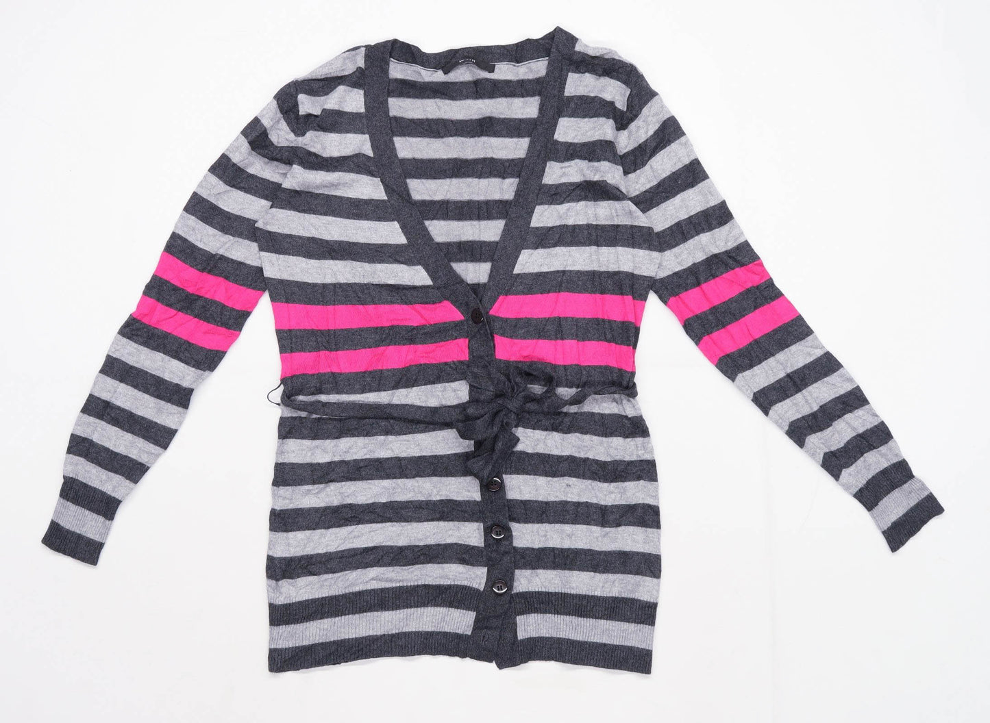 South Womens Size 12 Striped Multi-Coloured Cardigan (Regular)