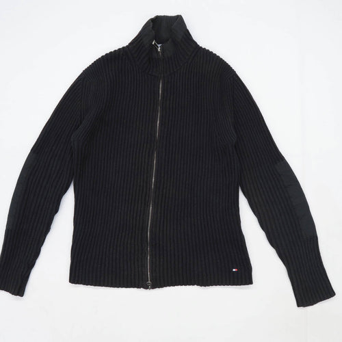 Tommy Hilfiger Mens Size S Cotton Blend Textured Black Jacket