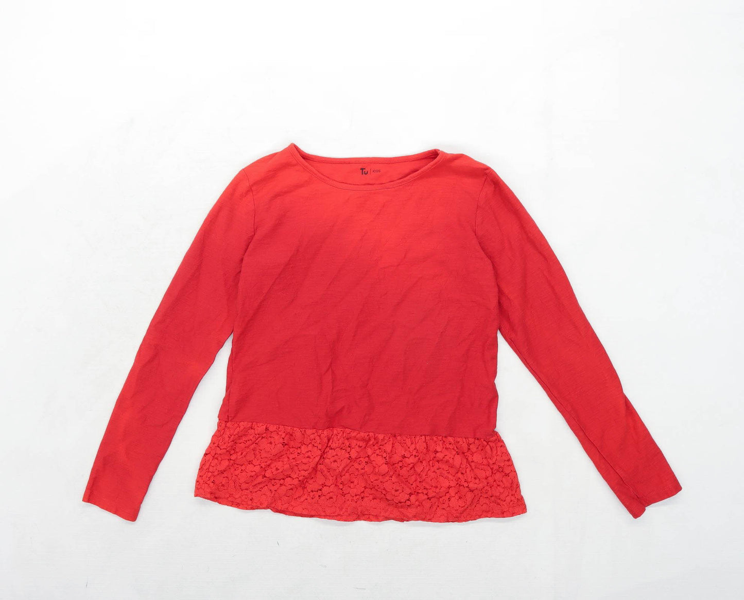TU Girls Red Lace Ombre Top Age 13 Years
