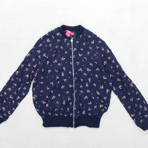 Young Dimensions Girls Floral Blue Jacket Age 7-8 Years