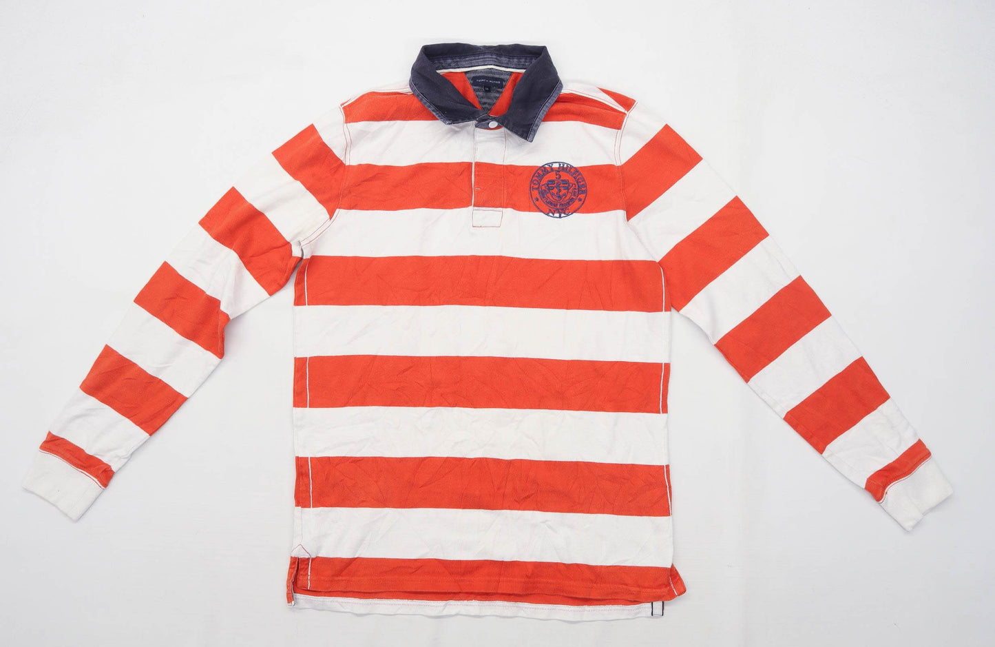 Tommy Hilfiger Boys Striped Red Collared Top Age 16 Years