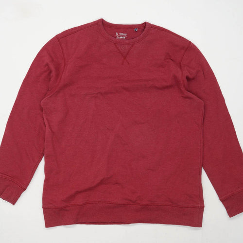 TU Mens Size XL Cotton Blend Red Sweatshirt