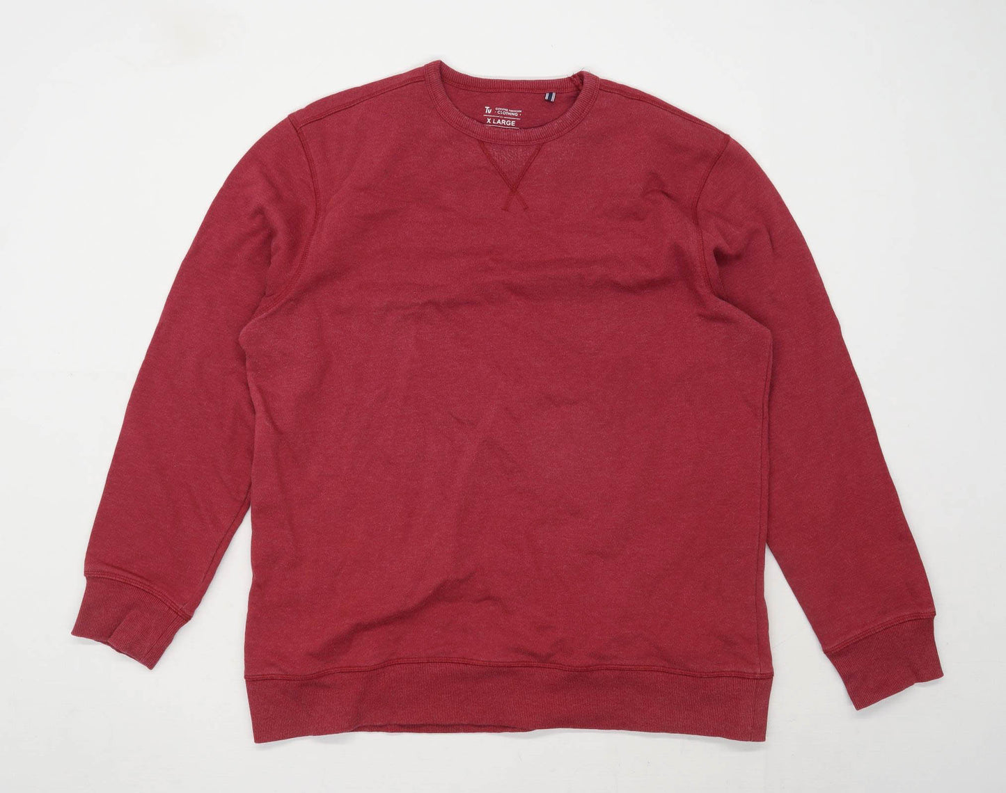 TU Mens Size XL Cotton Blend Red Sweatshirt