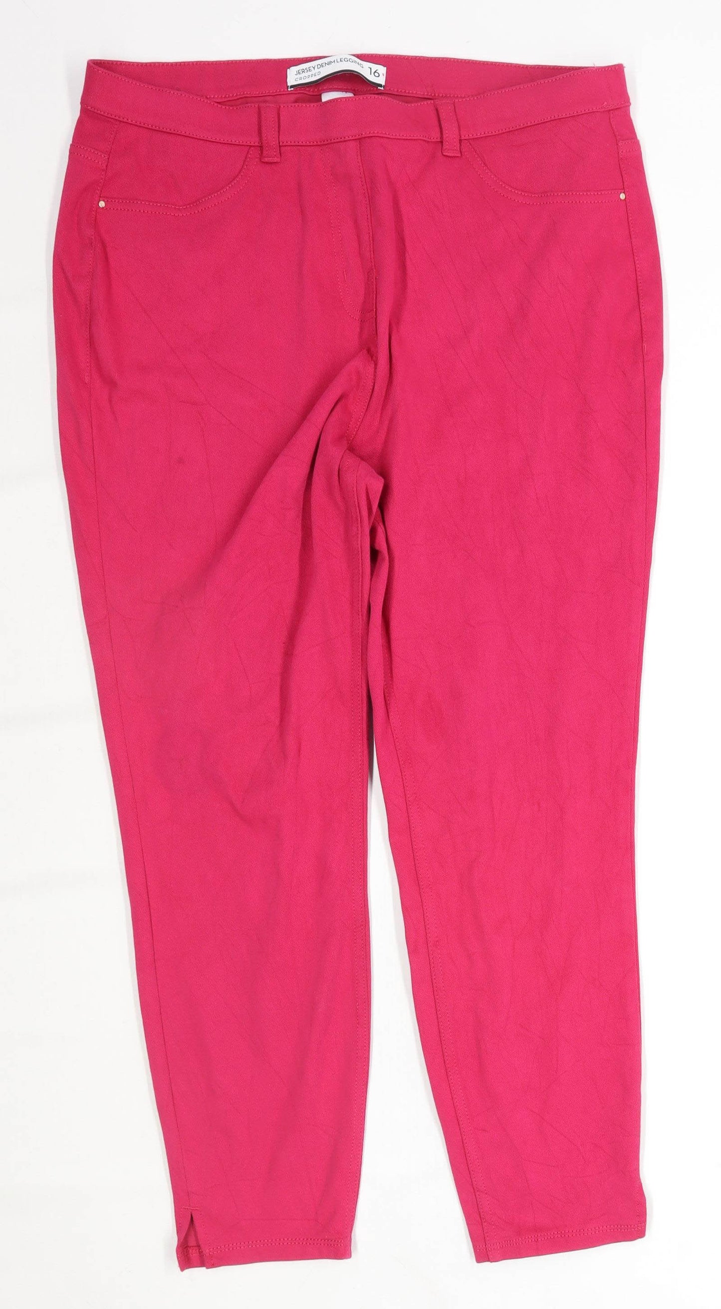 Womens Next Pink Cotton Blend Jeggings Size 16/L22