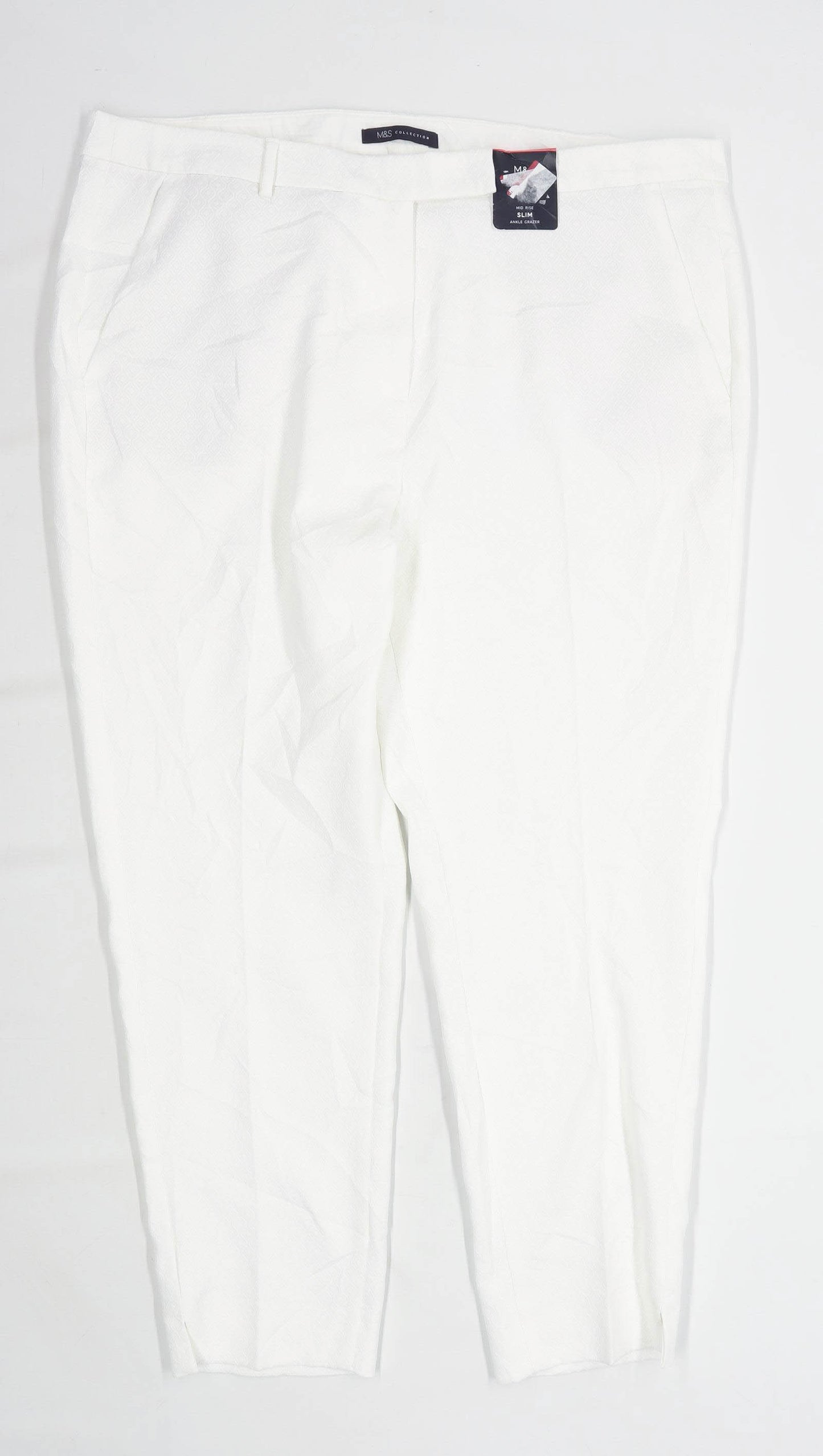 Womens Marks & Spencer White Trousers Size 18/L27