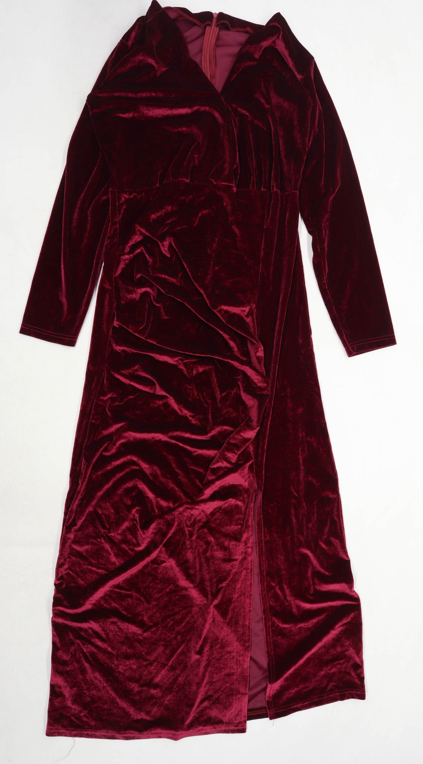 Preworn Womens Size L Cotton Blend Burgundy Maxi Dress (Regular)