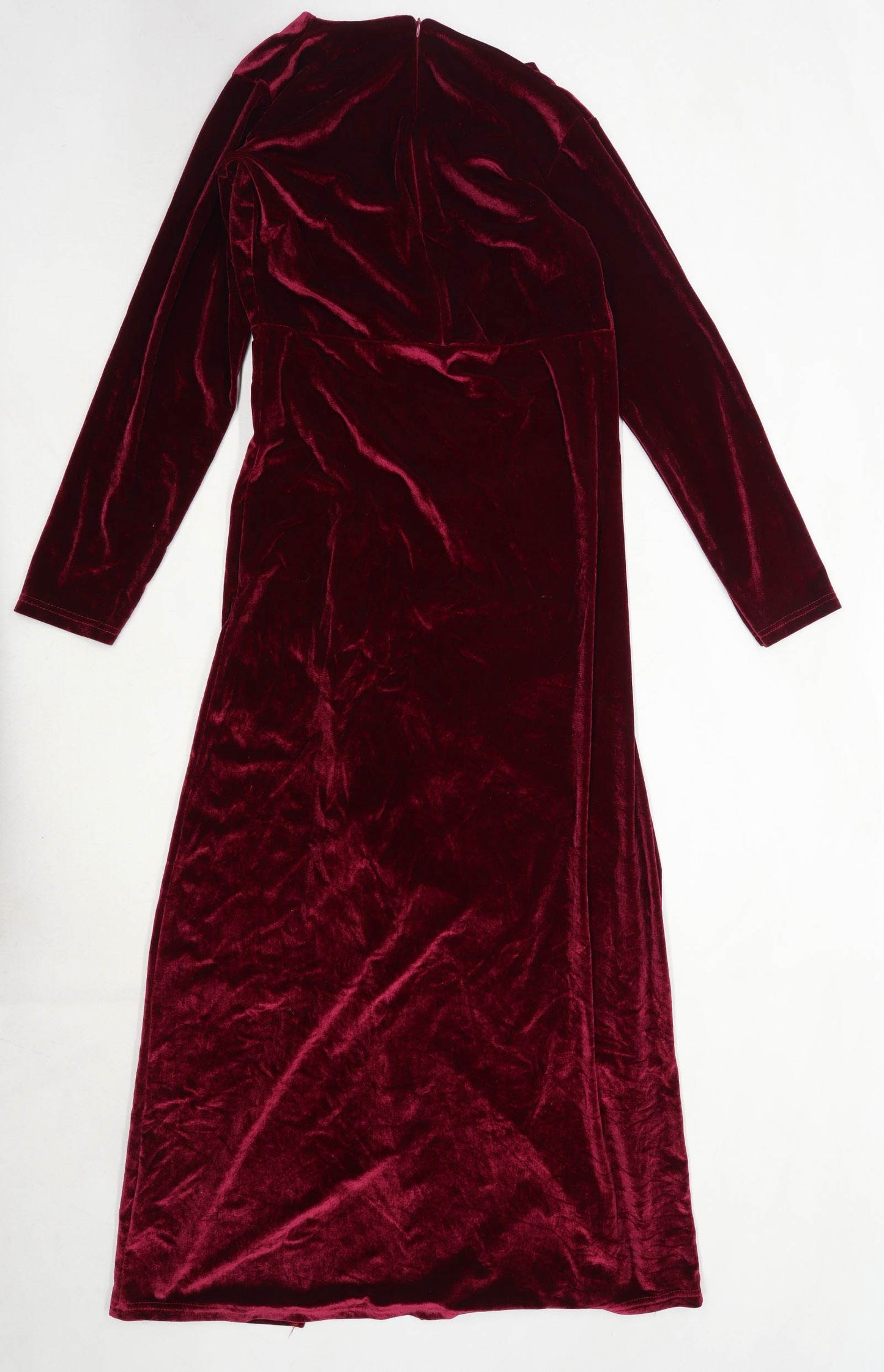 Preworn Womens Size L Cotton Blend Burgundy Maxi Dress (Regular)
