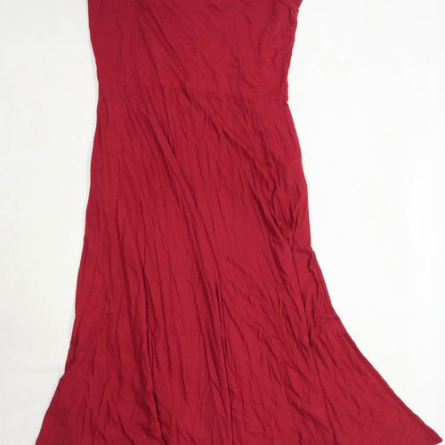 Peruvian Connection Womens Size L Cotton Blend Burgundy Maxi Dress (Regular)